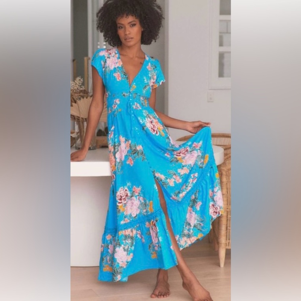 ~*ISO*~ JAASE - BLUE LAGOON PRINT ROMI MAXI DRESS